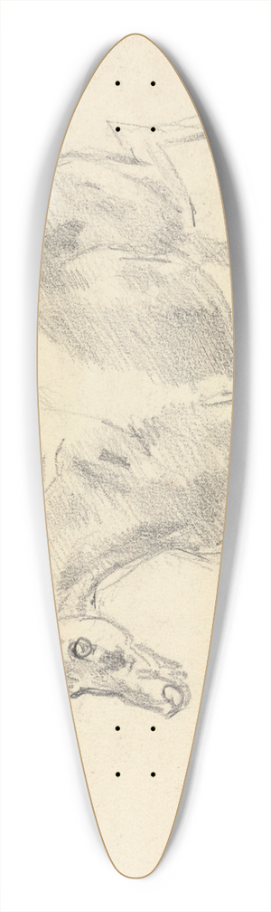Sawrey Gilpin - Study of a horse with a figure on its back 39.3 inch art pintail longboard deck