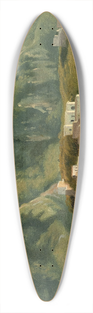 Sbastien Norblin de la Gourdaine - Village on the Island of Ischia 39.3 inch art pintail longboard deck