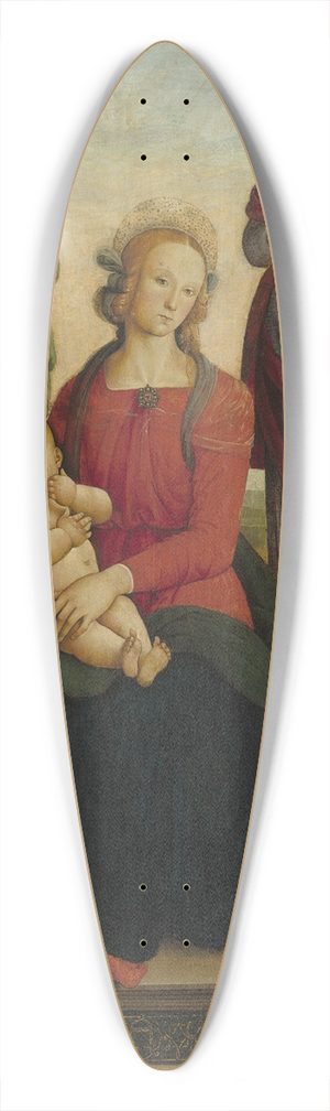 School of Perugino - Madonna and Child with Two Angels, Saint Rose and Saint Catherine of Alexandria 39.3 inch art pintail longboard deck