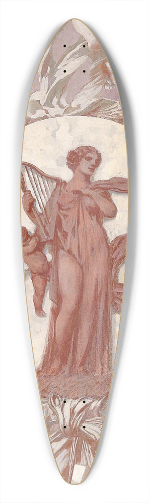 Sebastian Lucius - Lautenspielerin in Kartusche und Putti 39.3 inch art pintail longboard deck