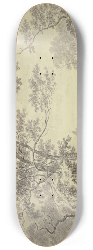 Danil Dupr - An einem von Wald umgebenem Teich, Hirte und Hirtin mit zwei Khen und einer Ziege 8.25 inch art skate deck