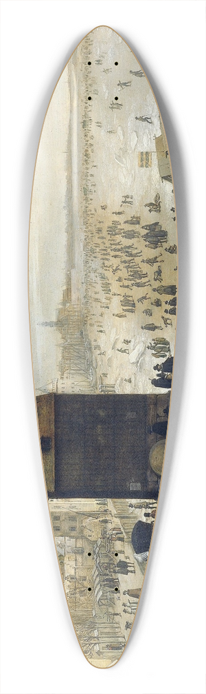 Sebastian Vrancx - The Kranenhoofd on the Scheldt, Antwerp (Winter Pastime on the Scheldt in Antwerp) 39.3 inch art pintail longboard deck