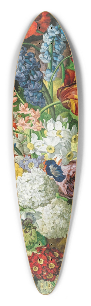 Sebastian Wegmayr - Blumenstck mit Schmetterling und Blaumeise 39.3 inch art pintail longboard deck