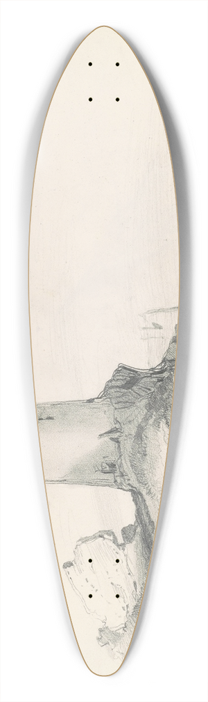 Seth Wells Cheney - Landscape with Mill 39.3 inch art pintail longboard deck