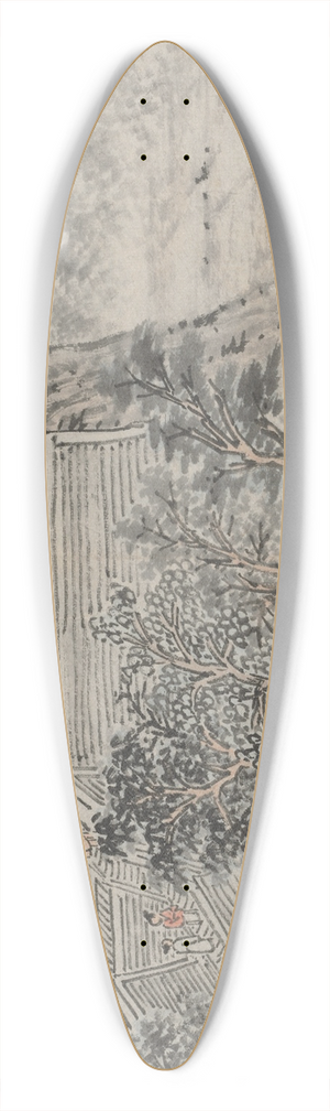 Shen Zhou - The Five Sages Terrace 39.3 inch art pintail longboard deck