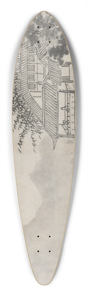 Shen Zhou - The Thousand Acres of Clouds 39.3 inch art pintail longboard deck