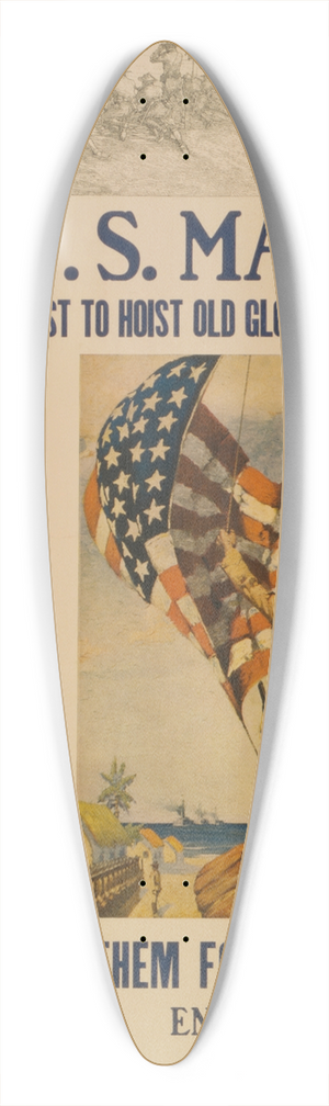 Sidney Riesenberg - U.S. Marines  first to hoist Old Glory on foreign soil Join them for overseas duty 39.3 inch art pintail longboard deck