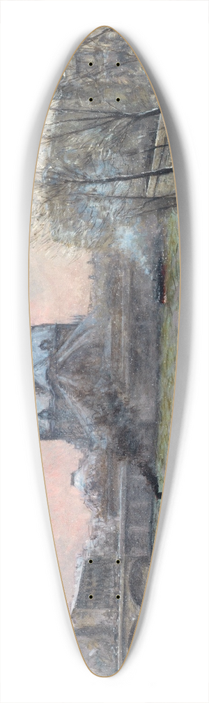 Siebe Johannes Ten Cate - Le chevet de Notre-Dame, vu du pont de la Tournelle, effet de neige 39.3 inch art pintail longboard deck