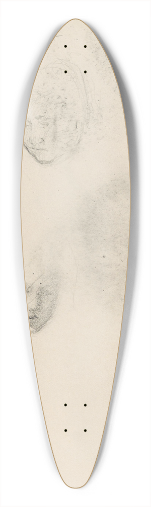 Signe Scheel - Riss av to ansikter 39.3 inch art pintail longboard deck