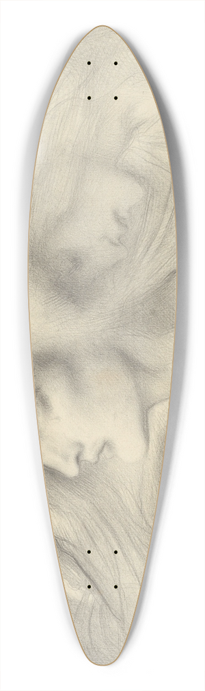 Simeon Solomon - Paolo e Francesca da Rimini 39.3 inch art pintail longboard deck