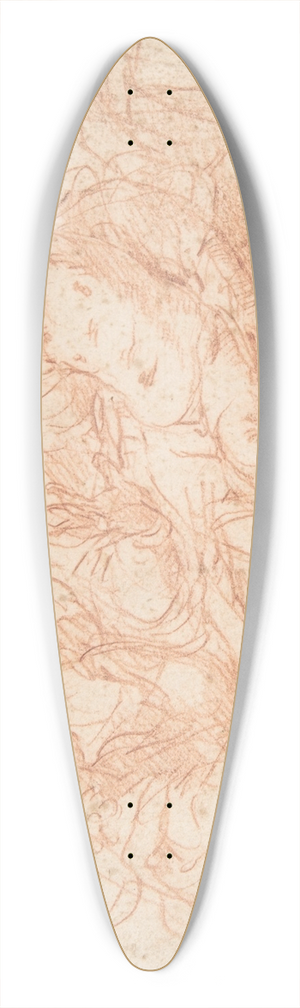 Simone Cantarini - The Holy Family with Angels Bearing Symbols of the Passion 39.3 inch art pintail longboard deck Simone Cantarini - The Holy Family with Angels Bearing Symbols of the Passion 39.3 inch art pintail longboard deck