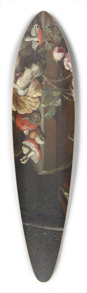 Simone Del Tintore - Still Life With Mushrooms And Flowers 39.3 inch art pintail longboard deck