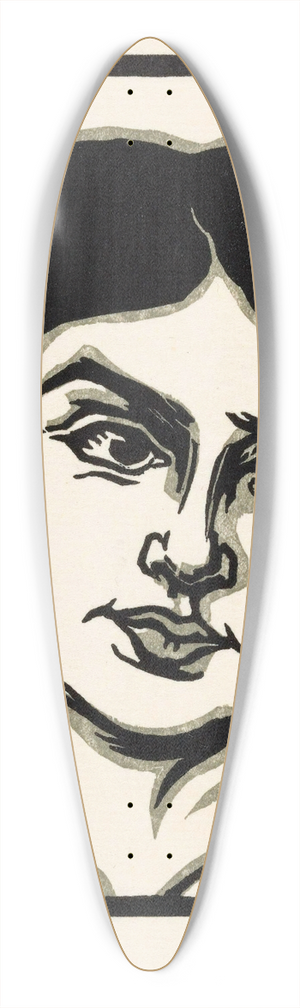 Simon Moulijn - Hoofd van een vrouw 39.3 inch art pintail longboard deck