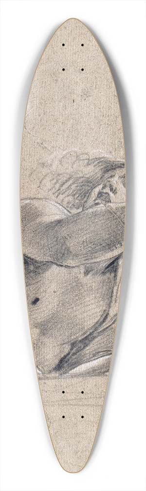 Simon Vouet - Man with Raised Arm Behind a Parapet 39.3 inch art pintail longboard deck