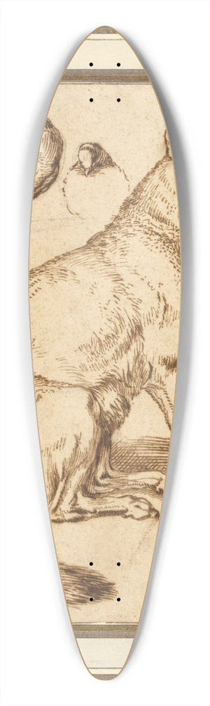 Sinibaldo Scorza - A Wolf and Two Doves 39.3 inch art pintail longboard deck