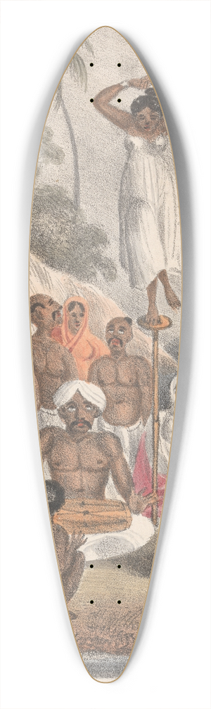 Sir Charles D'Oyly - Indian Jugglers 39.3 inch art pintail longboard deck