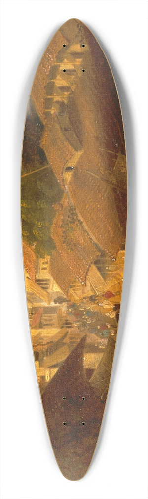 Sir Charles D'Oyly - Street in Patna 39.3 inch art pintail longboard deck