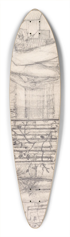 Sir Edward Coley Burne-Jones - Cupid and Psyche  Two Studies of Venus on the Margin of the Sea and Psyche at the Bath 39.3 inch art pintail longboard deck