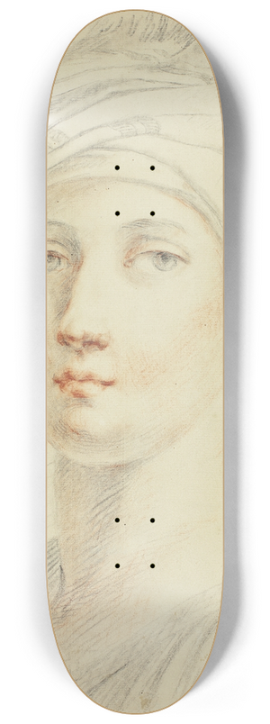 David Allan - Portrait Bust of Young Woman in Turban 8.25 inch art skate deck