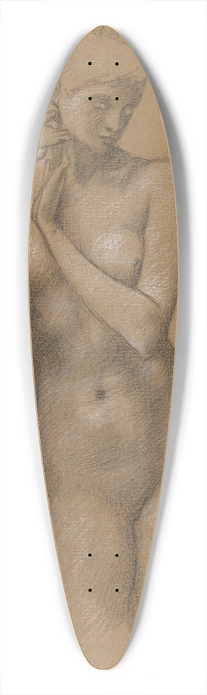 Sir Edward Coley Burne-Jones - Study of female nude for the Hill Fairies in Arthur in Avalon 39.3 inch art pintail longboard deck