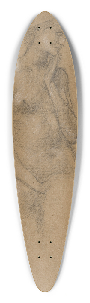 Sir Edward Coley Burne-Jones - Study of female nude for the Hill Fairies in Arthur in Avalon 39.3 inch art pintail longboard deck