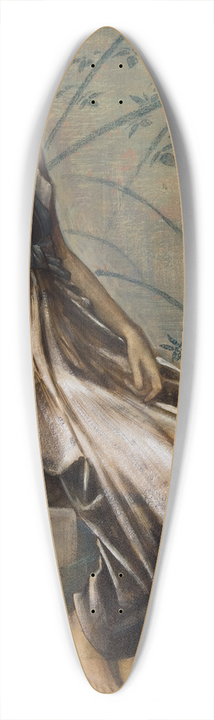 Sir Edward Coley Burne-Jones - The Briar Rose Series  Study for The Garden Court III 39.3 inch art pintail longboard deck