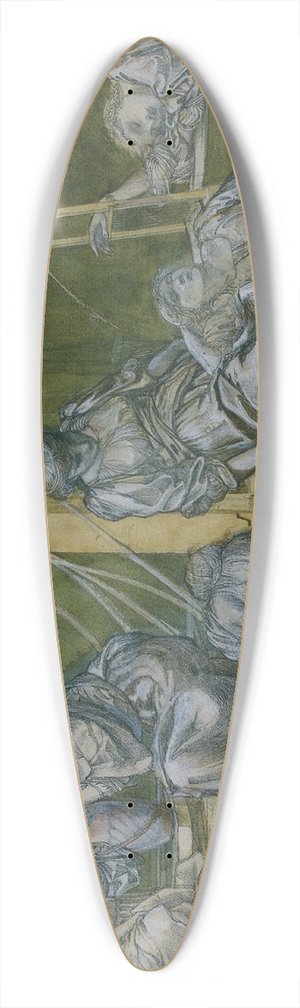 Sir Edward Coley Burne-Jones - The Garden Court 39.3 inch art pintail longboard deck