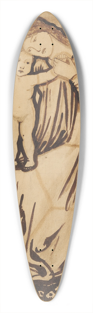 Sir Edward Coley Burne-Jones - Virgin and Child 39.3 inch art pintail longboard deck