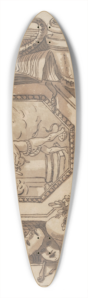 Sir James Thornhill - Design of Apollo and the Python for a Painted over-door Decoration 39.3 inch art pintail longboard deck