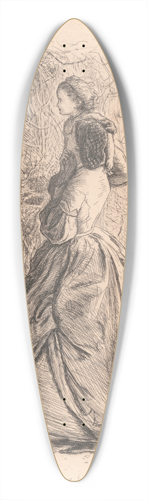 Sir John Everett Millais - Happy Spring Time. Woman and Child Looking at Bird in Nest. 39.3 inch art pintail longboard deck