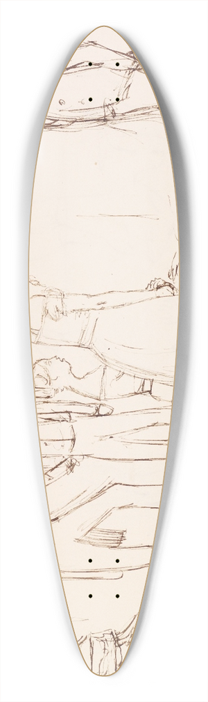 Sir John Everett Millais - Sketch of an Evening Party 39.3 inch art pintail longboard deck