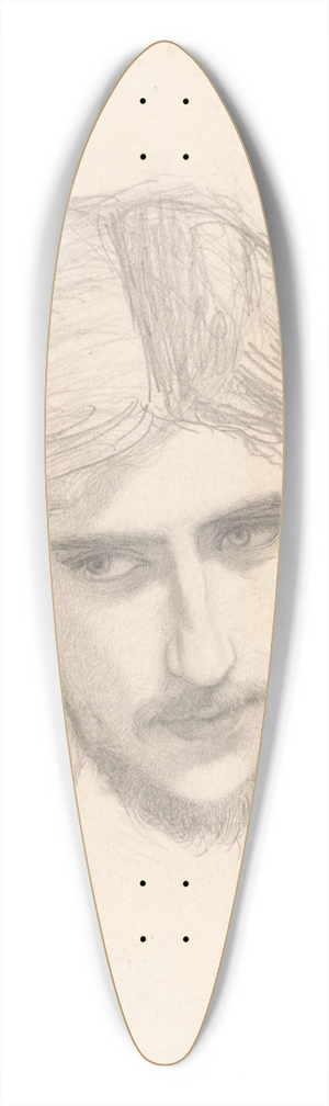 Sir John Everett Millais - Study for the Head of Ferdinand in Ferdinand Lured by Ariel 39.3 inch art pintail longboard deck