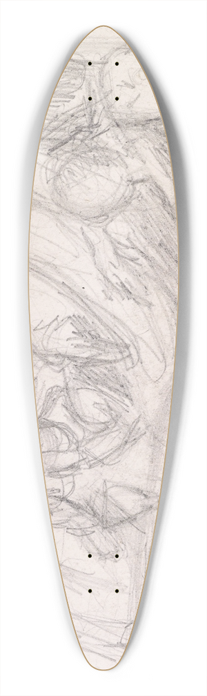 Sir John Everett Millais - Tennysons The Day-Dream  Sketch of the King and Courtiers awakening the Revival 39.3 inch art pintail longboard deck