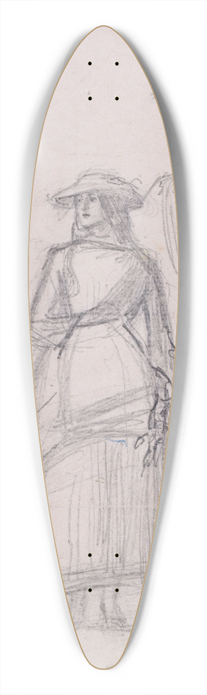Sir John Everett Millais - Thomas Hoods Ruth  Two Figure Sketches 39.3 inch art pintail longboard deck