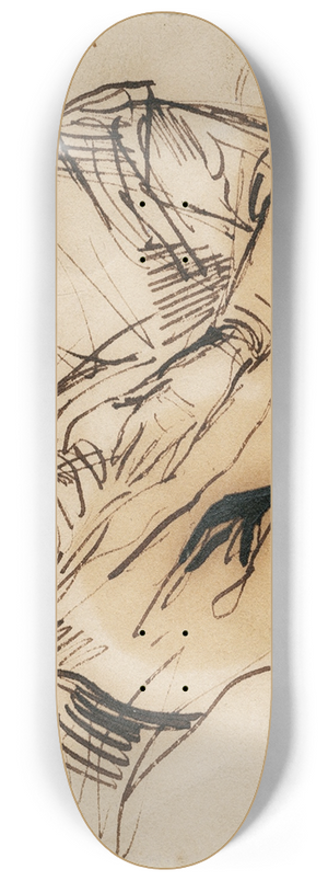 David Bles - Woman attending a sick man 8.25 inch art skate deck
