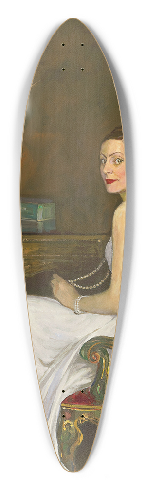 Sir John Lavery - The Lady in White, Viscountess Wimborne 39.3 inch art pintail longboard deck