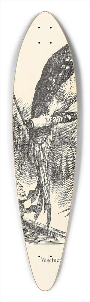 Sir John Tenniel - Mischief! 39.3 inch art pintail longboard deck