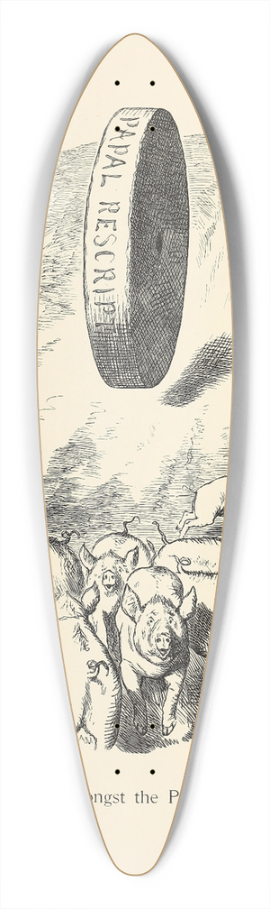 Sir John Tenniel - Panic amongst the Pigs 39.3 inch art pintail longboard deck