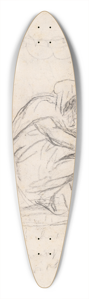Sir Joshua Reynolds - Hooded Figure Seated 39.3 inch art pintail longboard deck