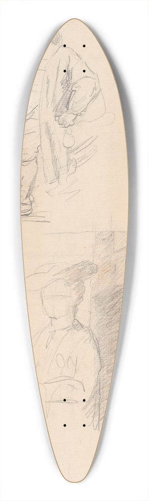 Sir Joshua Reynolds - Man and Woman 39.3 inch art pintail longboard deck