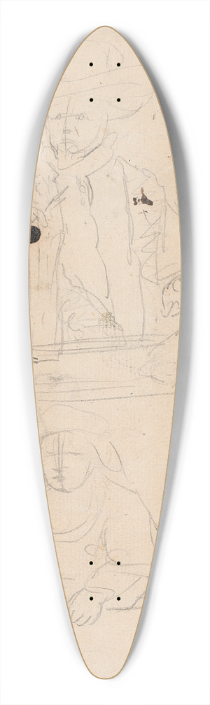 Sir Joshua Reynolds - Man at Table, Woman at Table 39.3 inch art pintail longboard deck