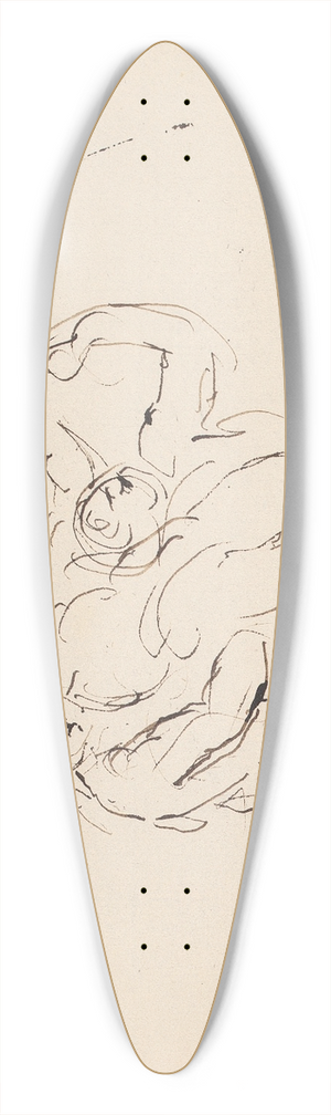 Sir Joshua Reynolds - Three Figures and Balloons 39.3 inch art pintail longboard deck