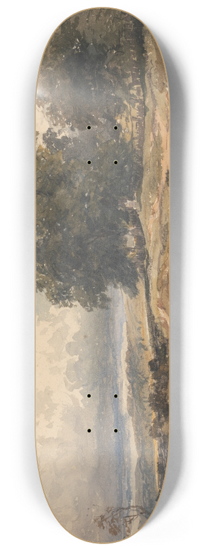 David Cox Jnr - Landscape with Men Sifting Sand 8.25 inch art skate deck
