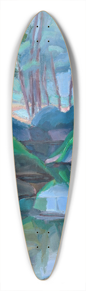 Sonia Lewitska - Paysage  la rivire 39.3 inch art pintail longboard deck