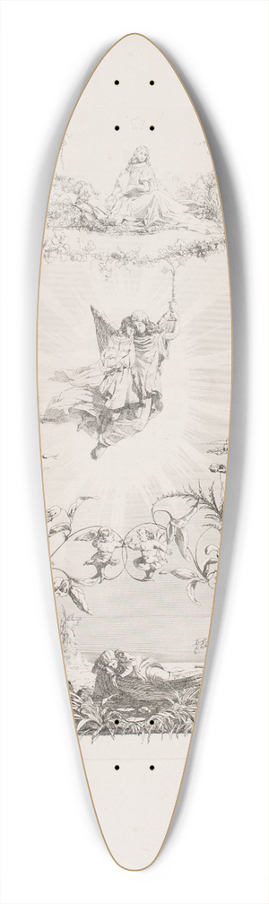 Sophus Schack - Randtegning til Paludan-Mller- Sorgen 39.3 inch art pintail longboard deck