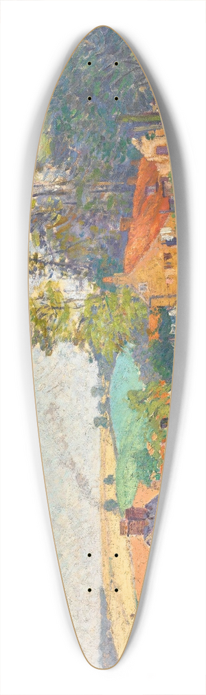 Spencer Frederick Gore - Landscape With Cottages 39.3 inch art pintail longboard deck Spencer Frederick Gore - Landscape With Cottages 39.3 inch art pintail longboard deck