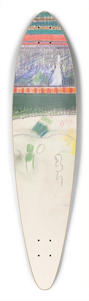 Spencer Frederick Gore - Sketch of Figures and Poles 39.3 inch art pintail longboard deck
