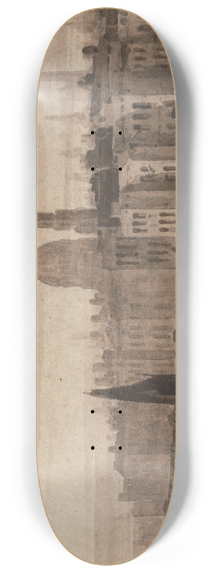 David Cox - Old London Bridge and St. Pauls Cathedral From the Thames 8.25 inch art skate deck David Cox - Old London Bridge and St. Pauls Cathedral From the Thames 8.25 inch art skate deck