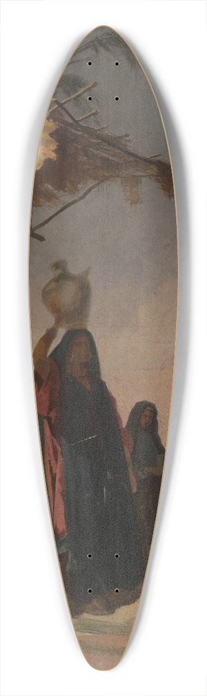 Stanisaw Chlebowski - Eastern genre scene under a palm tree 39.3 inch art pintail longboard deck
