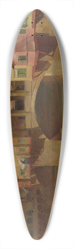 Stanisaw Janowski - Bridge over the Arno River 39.3 inch art pintail longboard deck